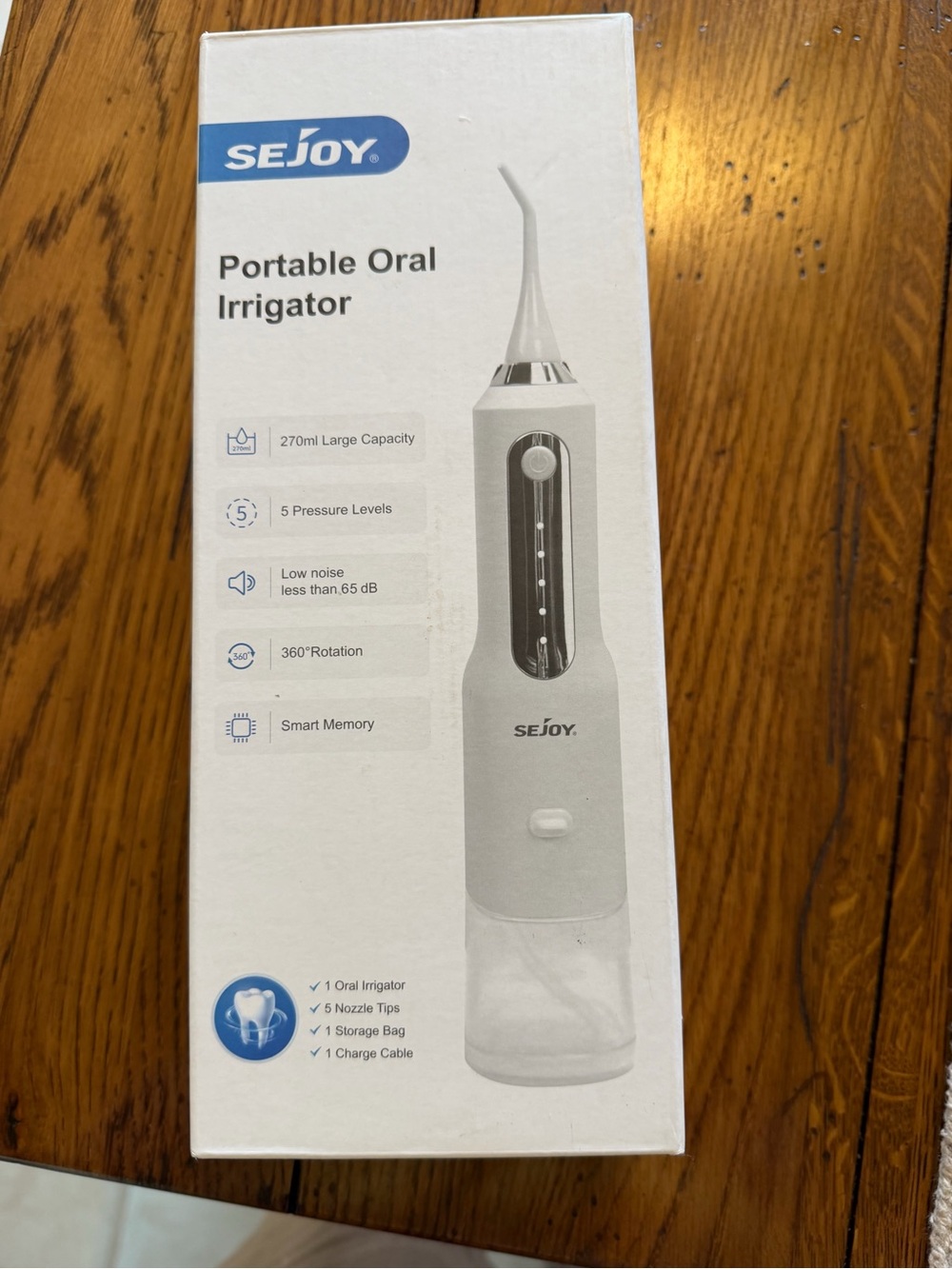White Portable Oral Irrigator - Cordless Water Flosser Sealed In Box